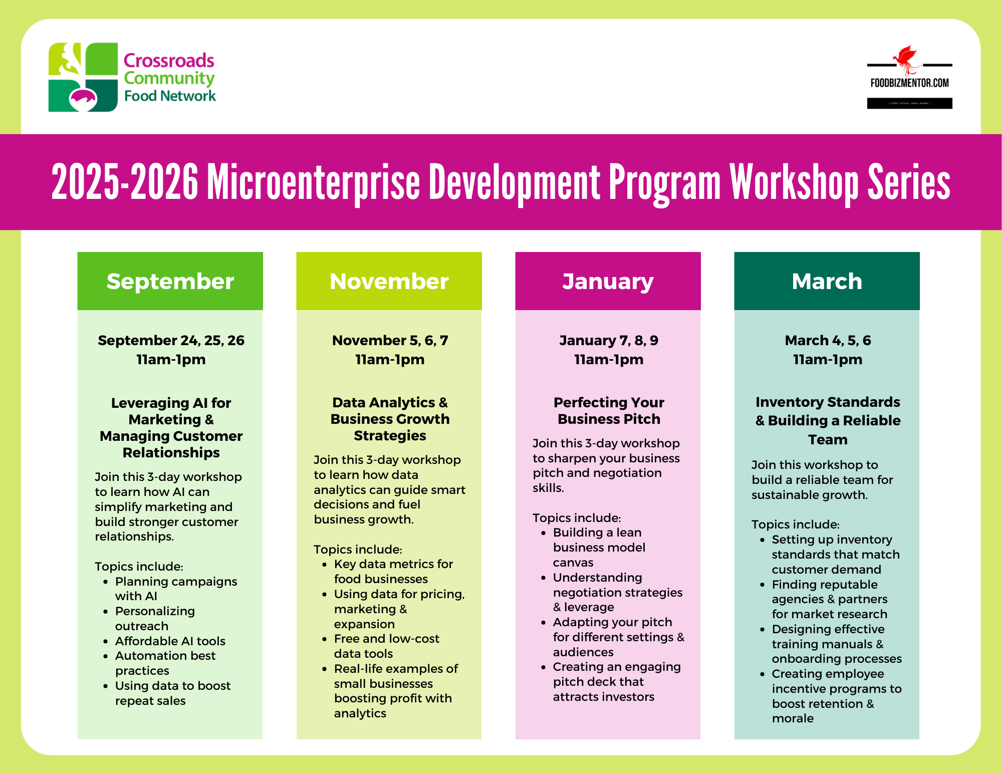 2025-26 MDP Class Schedule - English